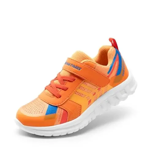 DREAM PAIRS Kids Sneakers Running | Lightweight, Breathable knit upper, Hook-and-loop, Cushioned foam insole, Boys Girls athletic tennis shoes 