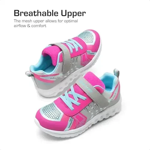 DREAM PAIRS Qizlar O'g'il bolalar poyafzallari Bolalar tennisi EZ-Ons Quicksteps Maktab krossovkalari Nafas oladigan yugurish sport poyafzallari - 3