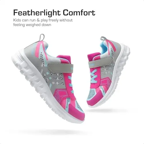 DREAM PAIRS Qizlar O'g'il bolalar poyafzallari Bolalar tennisi EZ-Ons Quicksteps Maktab krossovkalari Nafas oladigan yugurish sport poyafzallari - 4
