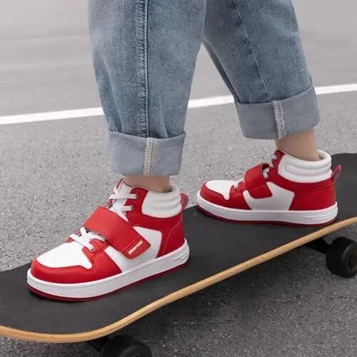DREAM PAIRS Unisex Basketball Shoes School Sneaker | Pull-On Elastic/Bungee laces Ankle Support Comfort Cushioning High Top Easy-Care Outdoor Athletic Daily Casually School Walk - DREAM PAIRS (1)