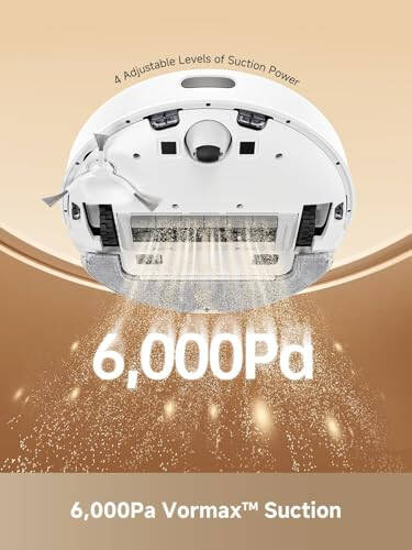 Dreame D10 Plus Gen 2 robot chang'ir va mop, 90 kunlik tozalash uchun o'zini bo'shatuvchi bazasi, 6000 Pa so'rish kuchi va LiDAR navigatsiyasi, to'siqlarni aniqlash, Wi-Fi bilan bog'langan. - 6