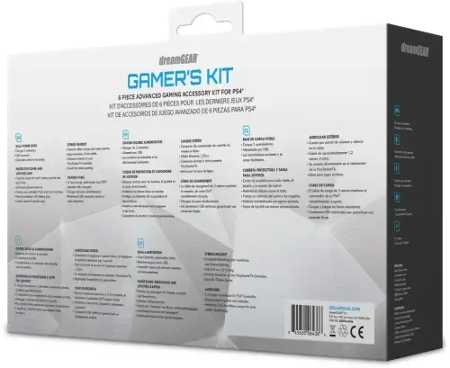 dreamGEAR PlayStation 4 Advanced Gamer's Starter Kit - Headset, Charging Dock, USB Charge Cable, Controller Cover & Joystick Caps for PS4 (Controllers are not included) - DREAMGEAR (1)