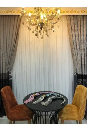 Dreamper Striped Tulle Curtain 1/3 (TIGHT) Pleat 3 - 1