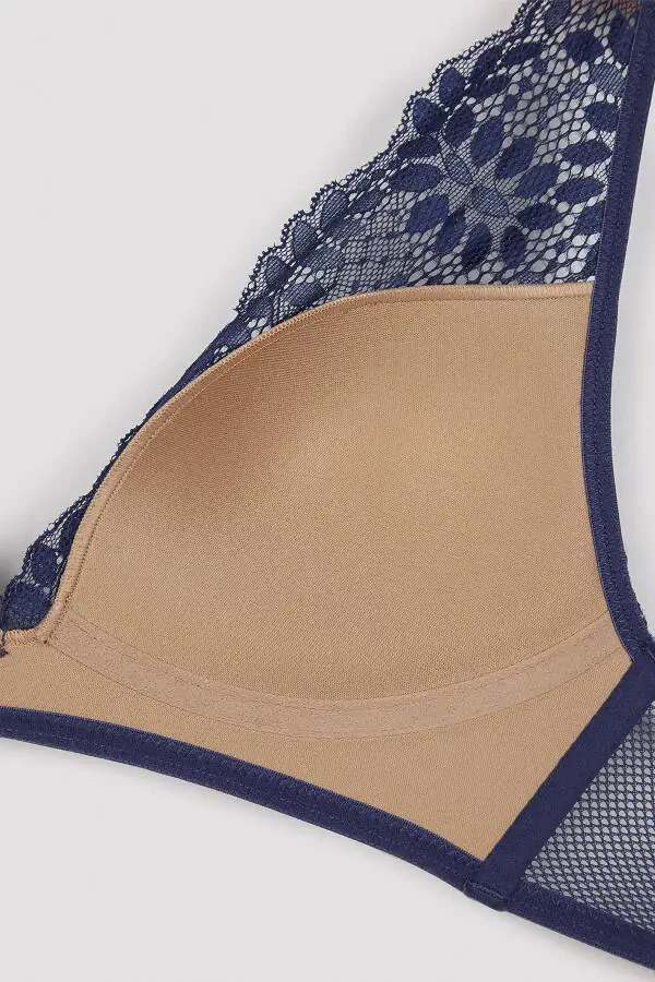Dreamy Push Up Supported Navy Blue Bra - 6