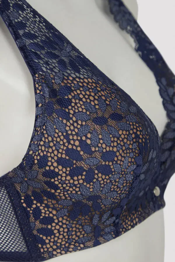 Dreamy Push Up Supported Navy Blue Bra - 4