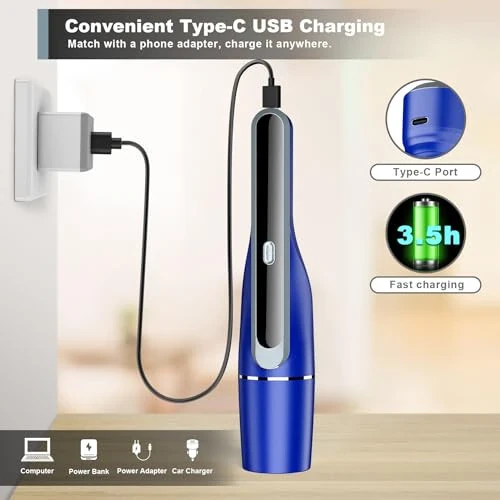 DRECELL Handheld Vacuum Cordless, Car Vacuum with Brushless Motor & 14000Pa Suction, 1.2lbs Lightweight, LED Light, Portable Slim Mini Vacuum Cleaner for Car Home Pet - 6