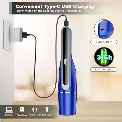 DRECELL Handheld Vacuum Cordless, Car Vacuum with Brushless Motor & 14000Pa Suction, 1.2lbs Lightweight, LED Light, Portable Slim Mini Vacuum Cleaner for Car Home Pet - 6