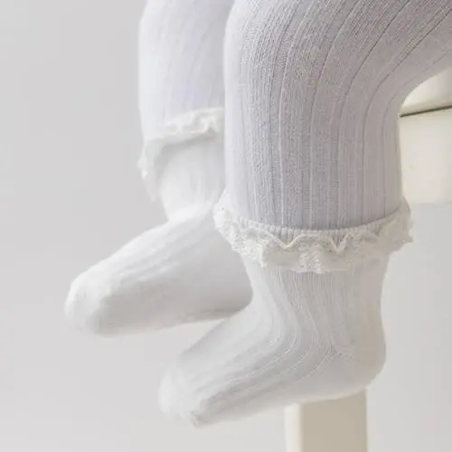 DRESHOW BQUBO Baby Girls Toddler Anti Slip Socks - Cute Frilly Ruffle Grip Ankle Socks for Infant Toddler - 6