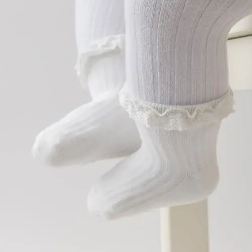 DRESHOW BQUBO Baby Girls Toddler Anti Slip Socks - Cute Frilly Ruffle Grip Ankle Socks for Infant Toddler - DRESHOW (1)