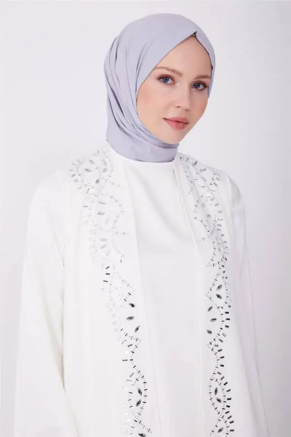 Dress That Looks Like a Bejeweled Suit 23y9601 White - 4