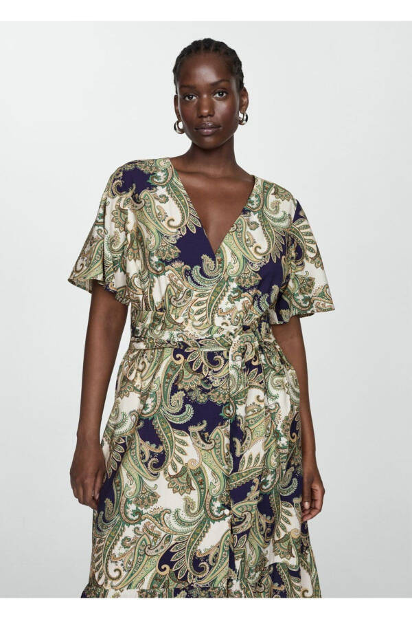 Dress with Patterned Bows - 7