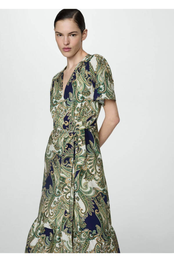 Dress with Patterned Bows - 1