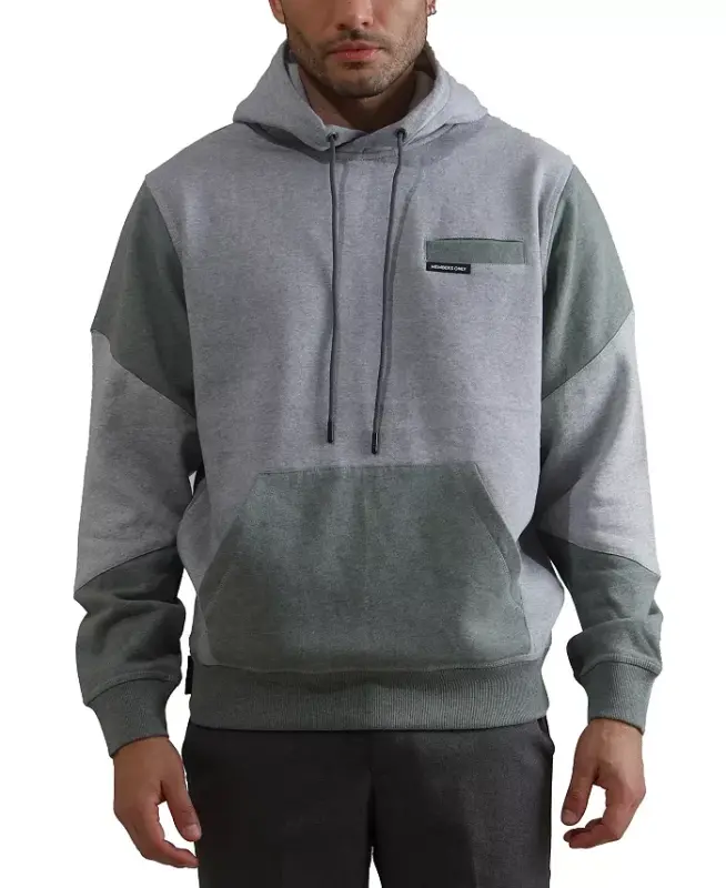 Drew Colorblock Hooded Sweatshirt for Men - Ash - 1