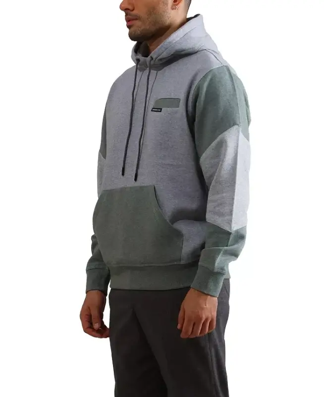 Drew Colorblock Hooded Sweatshirt for Men - Ash - 2