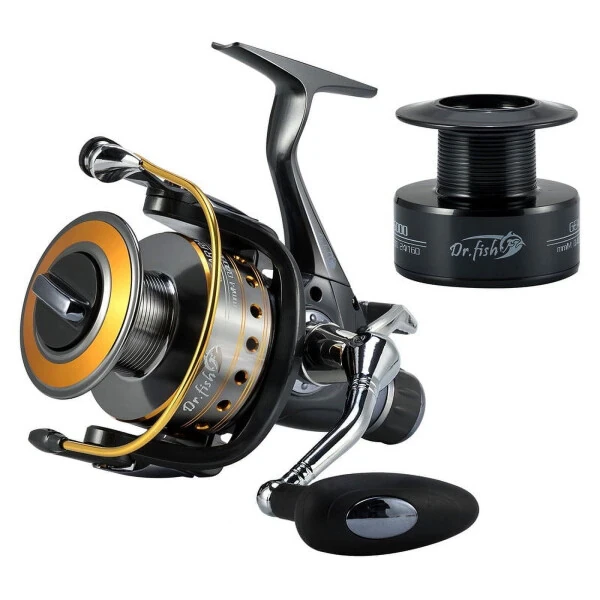 Dr.Fish Hercules-II Baitfeeder Spinning Reel 4000 Spare Spool Max 29Lb Carbon Fiber Drag Saltwater Freshwater Fishing Reel Live Liner Front Rear Drag- - DR.FISH