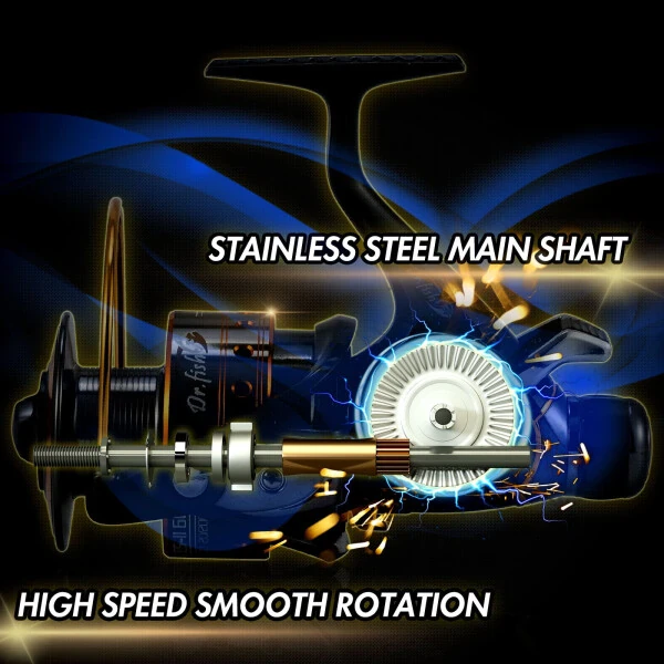 Dr.Fish Hercules-II Baitfeeder Spinning Reel 4000 Spare Spool Max 29Lb Carbon Fiber Drag Saltwater Freshwater Fishing Reel Live Liner Front Rear Drag- - 5