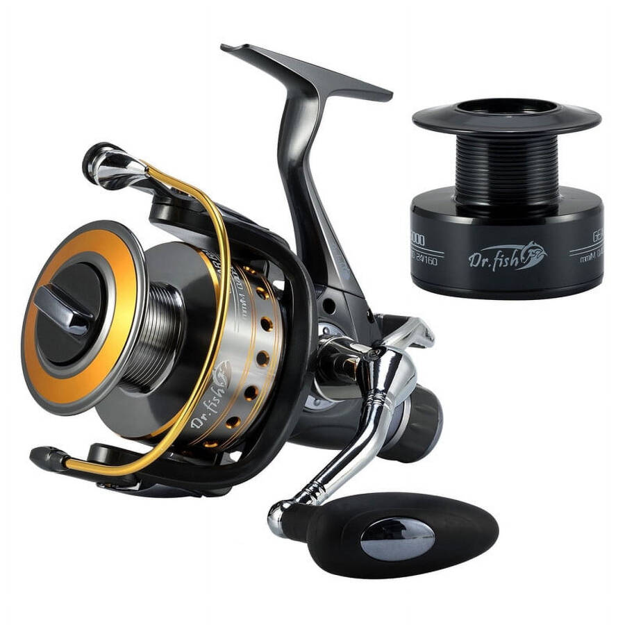 Dr.Fish Hercules-II Baitfeeder Spinning Reel 4000 Spare Spool Max 29Lb Carbon Fiber Drag Saltwater Freshwater Fishing Reel Live Liner Front Rear Drag - 1