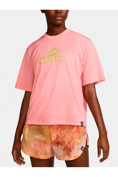 Dri-Fit Trail Kısa Kollu Oversize Pembe Kadın Tişörtü - 1