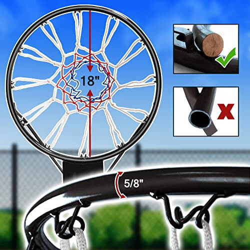 Dripex Solid Basketball Rim 18