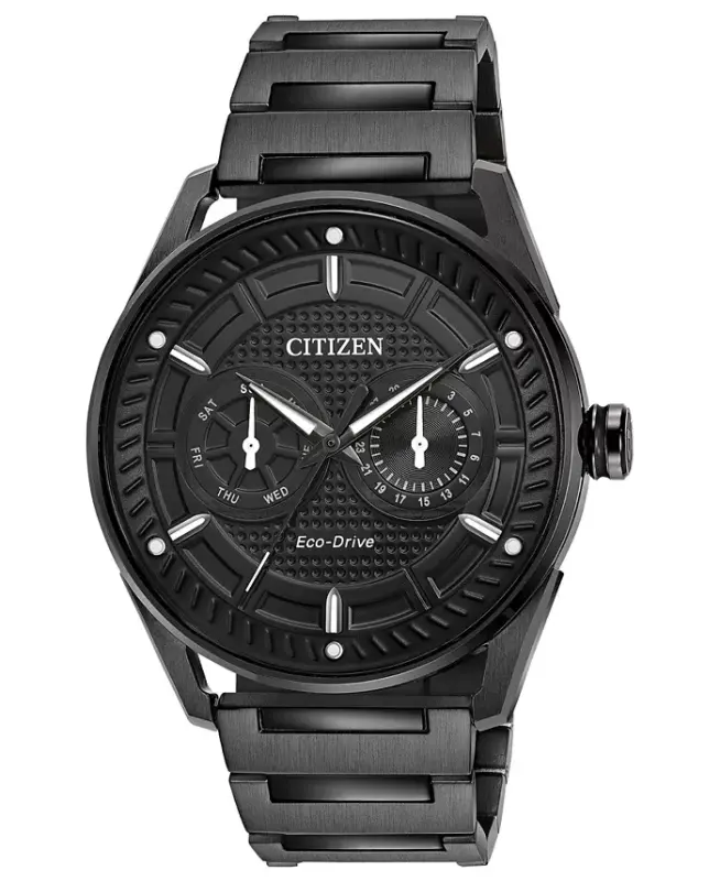 Drive from Citizen Eco-Drive Men's Black Stainless Steel Bracelet Watch 42mm-Black - CITIZEN