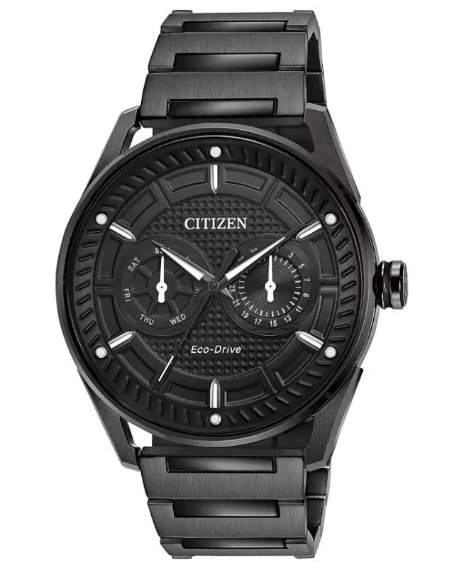 Drive from Citizen Eco-Drive Men's Black Stainless Steel Bracelet Watch 42mm-Black - CITIZEN