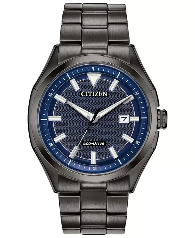 Drive From Citizen Eco-Drive Men's WDR Black Stainless Steel Bracelet Watch 41mm-Black - CITIZEN