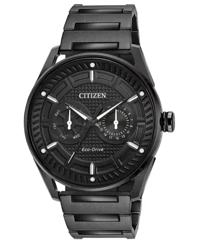 Drive from Citizen Eco-Drive Men's Black Stainless Steel Bracelet Watch 42mm-Black - 1