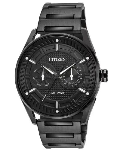 Drive from Citizen Eco-Drive Men's Black Stainless Steel Bracelet Watch 42mm-Black - 1