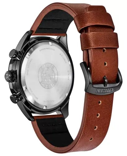 Drive From Citizen Eco-Drive Men's LTR Brown Leather Strap Watch 45mm-Brown - 3