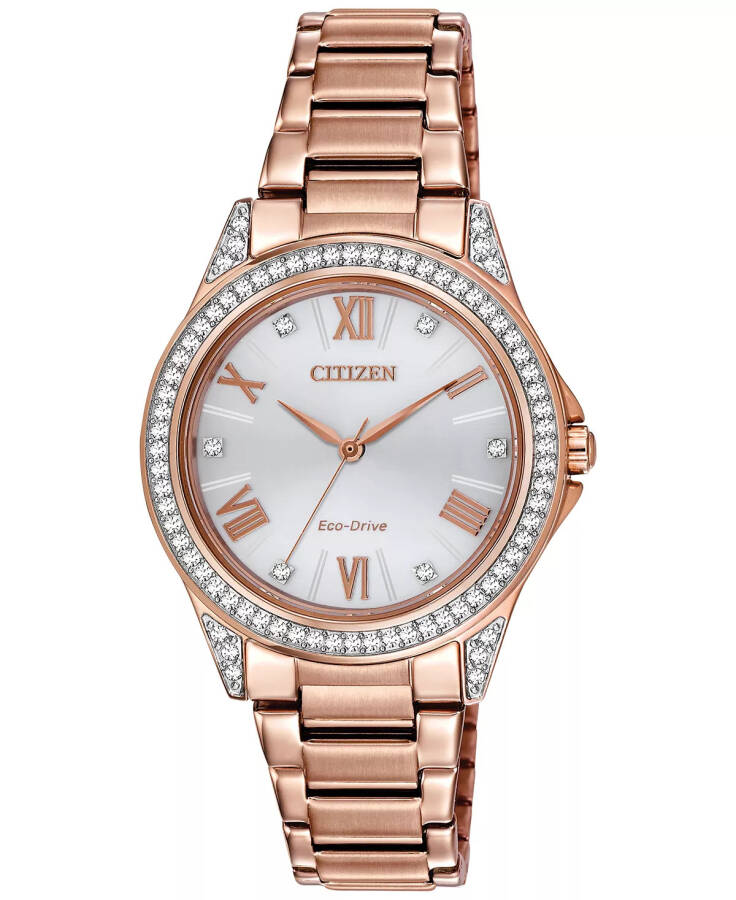 Drive From Eco-Drive Women's Rose Gold-Tone Stainless Steel Bracelet Watch 34mm Rose Gold - 1