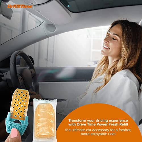 Drive Time Car Air Freshener Refill, Amber Vanilla Scent, 4 Bars in 1 Pack - 5