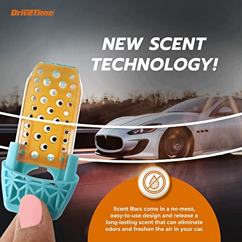 Drive Time Car Air Freshener Refill, Amber Vanilla Scent, 4 Bars in 1 Pack - 6