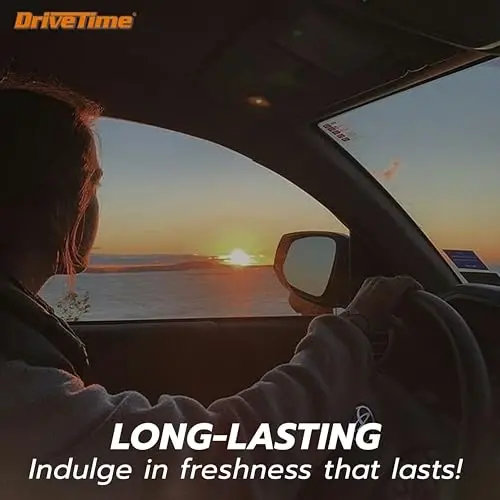 Drive Time Power Fresh 12 voltli avtomobilga ulanadigan havo tozalagichlar – Avtomobillar uchun hidli plitalar, aromatik tozalagichlar va avtomobilni yangilovchi hidlar – 6 ta uzoq muddatli plitalar bilan birga – ixcham o‘lcham - 6
