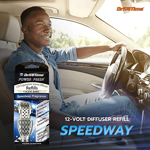 Drive Time Power Fresh Xushbo'y Barlari - Avtomobil Havo Tozalagich, Power Fresh 12 Voltlik Ulagichli Havo Tozalagichlari Uchun To'ldirish, Xushbo'y Barlar - 1 Paketda 4 Xushbo'y Bar (Speedway) - 4