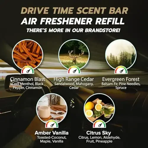 Drive Time Qayta ishlatiladigan 12V Plaginli Avtomobil Havo Tozalagichi – Power Fresh, Avtomatik O'chirish, Plagin Qulayligi, Batareya Kerak Emas – 30 Kungacha Yangilik Uchun 4 ta Hidli Bar O'z Ichiga Oladi – Ekzotik Tik - 5