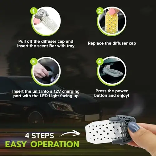 Drive Time Reusable 12V Plug-in Car Air Freshener – Power Fresh, Auto Shut-Off, Plug-In Convenience, No Batteries Needed – Includes 4 Scent Bars for Up to 30 Days of Freshness – Evergreen Forest - 4