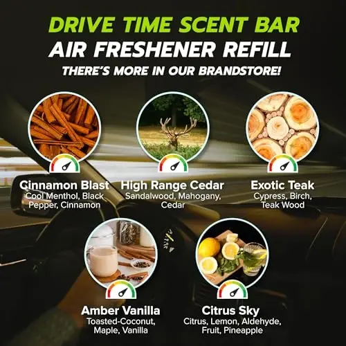 Drive Time Reusable 12V Plug-in Car Air Freshener – Power Fresh, Auto Shut-Off, Plug-In Convenience, No Batteries Needed – Includes 4 Scent Bars for Up to 30 Days of Freshness – Evergreen Forest - 5