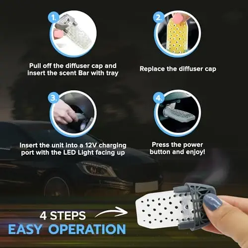 Drive Time Reusable 12V Plug-in Car Air Freshener – Power Fresh, Auto Shut-Off, Plug-In Convenience, No Batteries Needed – Includes 4 Scent Bars for Up to 30 Days of Freshness – Speedway - 4