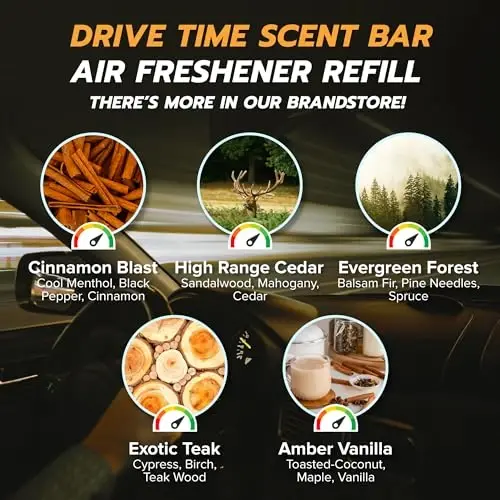 Drive Time Reusable 12V Plug-in Car Air Freshener Refill – Power Fresh, Auto Shut-Off, Plug-In Convenience, No Batteries Needed – Includes 4 Scent Bars for Up to 30 Days of Freshness - 5