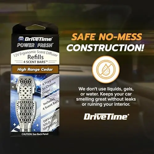 Drive Time Reusable 12V Plug-in Car Air Freshener Refill – Power Fresh, Auto Shut-Off, Plug-In Convenience, No Batteries Needed – Includes 4 Scent Bars for Up to 30 Days of Freshness - 3