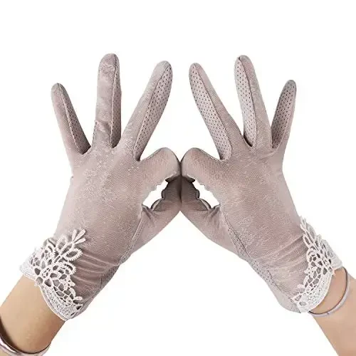 Driving Gloves for Men Women Cotton Non Slip Touchscreen UV Sun Protection Gloves for Cycling Motorcycle Camping - 4