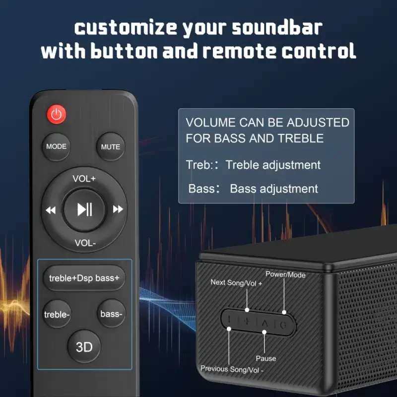 DR.J Professional Sound Bar for TV, 200W Dolby Atmos Soundbar with Subwoofer, 2.1 CH 3D Surround Home Audio TV Speakers with Remote Control, Bluetooth 5.3/HDMI-ARC/AUX/Opt - GCZ