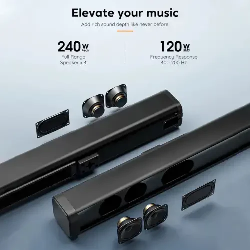 DR.J Professional Soundbar bilan Subwoofer, Televizor uchun 2.1 CH ajratiladigan Sound Barlar, Bluetooth/HDMI-ARC/AUX/Opt 3D Surround Sound - 4