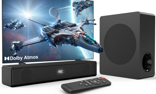 DR.J TV için Profesyonel Ses Çubuğu, 200W Dolby Atmos Ses Çubuğu Subwoofer ile, 2.1 CH 3D Surround Ev Ses Sistemi TV Hoparlörleri Uzaktan Kumanda ile, Bluetooth 5.3/HDMI-ARC/AUX/Optik - 1