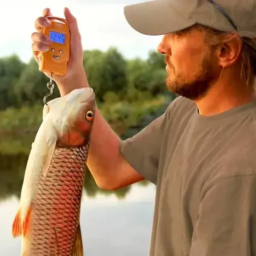 Dr.meter Baliq O'lchovi Yuk O'lchovi Baliq Ovlash Uskunalari - 110lb Orqa Yorug'likli LCD Displey Raqamli O'lchov O'rnatilgan O'lchov Lenta bilan - 2 AAA Batareya bilan Baliq O'lchovi, Cho'ntak Hajmi - Erkaklar uchun Baliq Ovlash Sovg'alari - 6