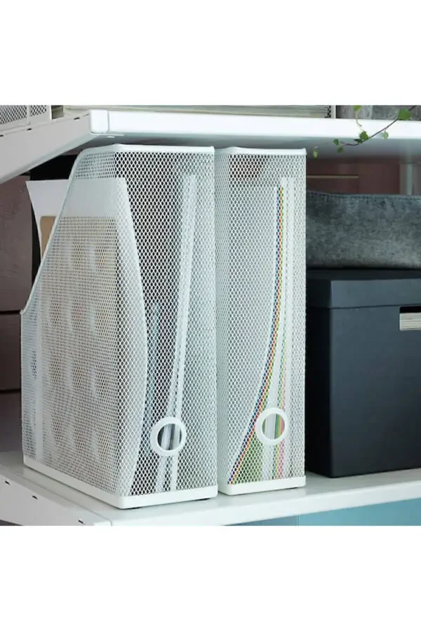 Drönjöns 2 Li Set Fileli Çelik Dosyalık Magazinlik Evrak Rafı Kutu Klasör - 1