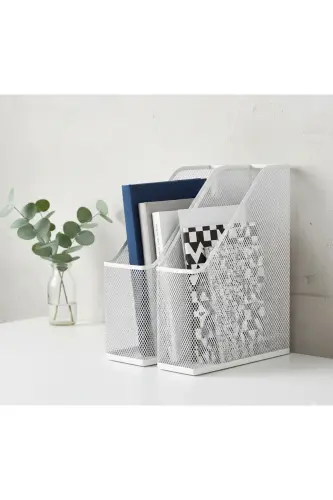 Drönjöns 2-Piece Set Mesh Steel File Holder Magazine Rack Document Shelf Box Folder - IKEA (1)