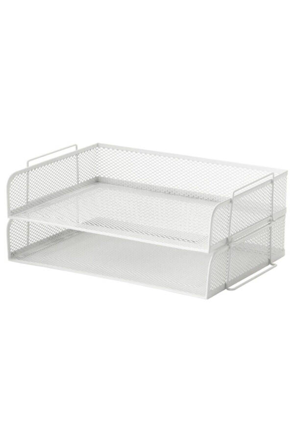 Drönjöns White 2-Tier File Steel File Document Shelf - 2