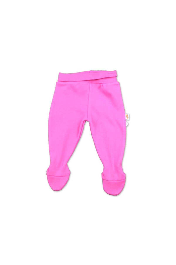 Drop Crotch Pant with Slipper Sole in Cotton Pink - 2