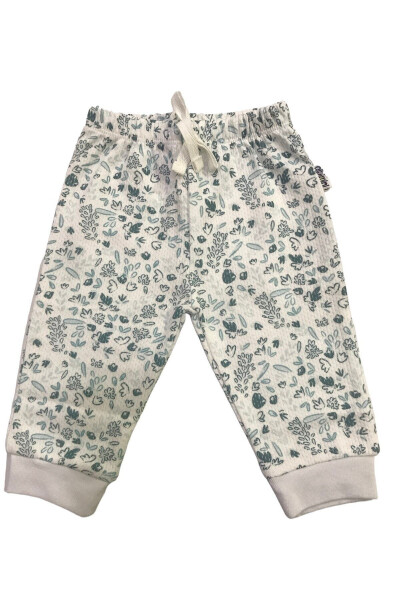Droplet Pants Cotton White Green - MINI (1)